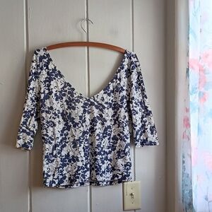 Candie's Blue Floral Crop Top
